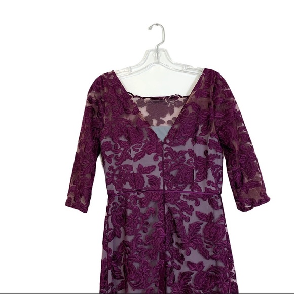 JS Collections Embroidered Lace Dress Floral 2 - Picture 8 of 14